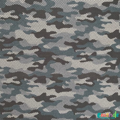 Baumwolljersey, Camouflage, Grau