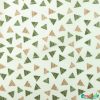 Popeline, Gestreifte Triangles (Grün), Weiß